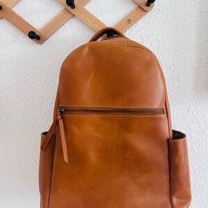 Able Alem Cognac Leather Backpack